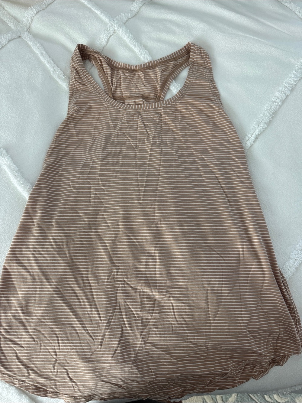 lululemon athletica Striped Racerback Tank in Light Brown and White